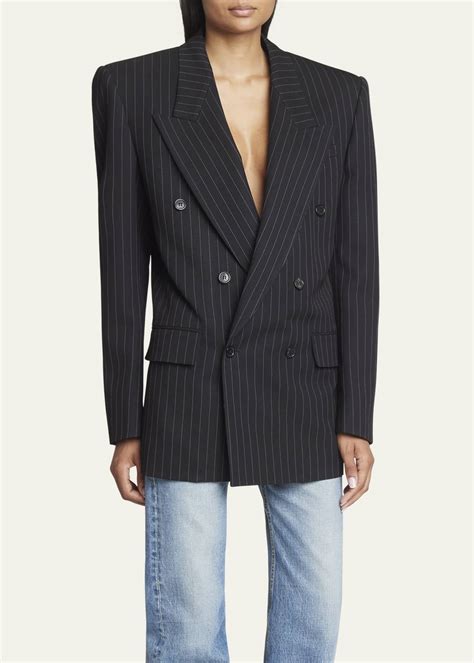 Saint Laurent Oversize Pinstripe Blazer 